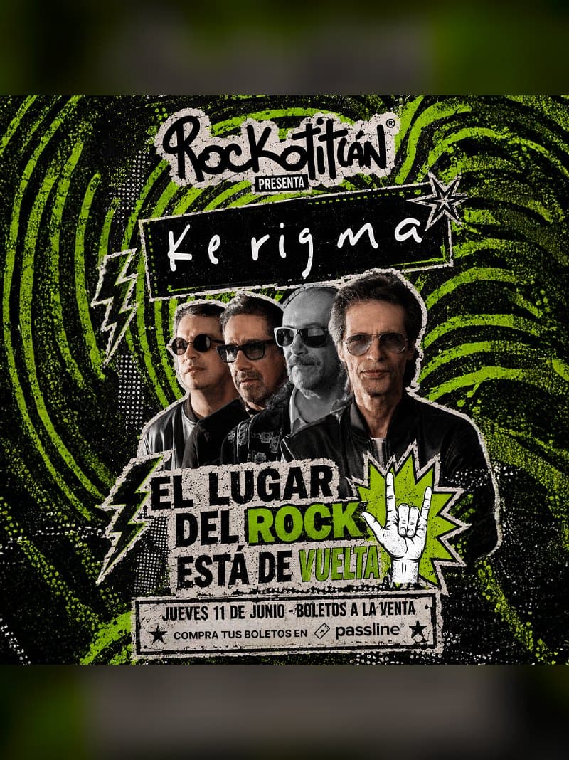 Cartel del evento Reapertura Rockotitlán: Kerigma + Bandidos Espaciales en Rockotitlán Satélite